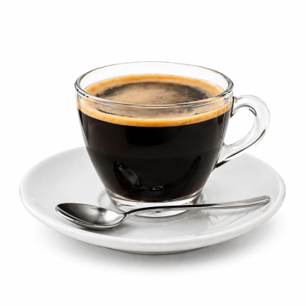 Americano coffee in glass cup